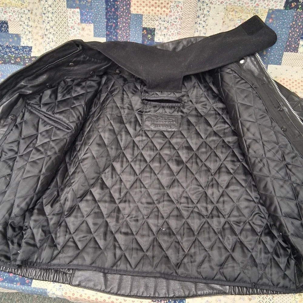 Yamaha Star Motorcycle Leather Riding Jacket Size‎ XL Black Removable Lining